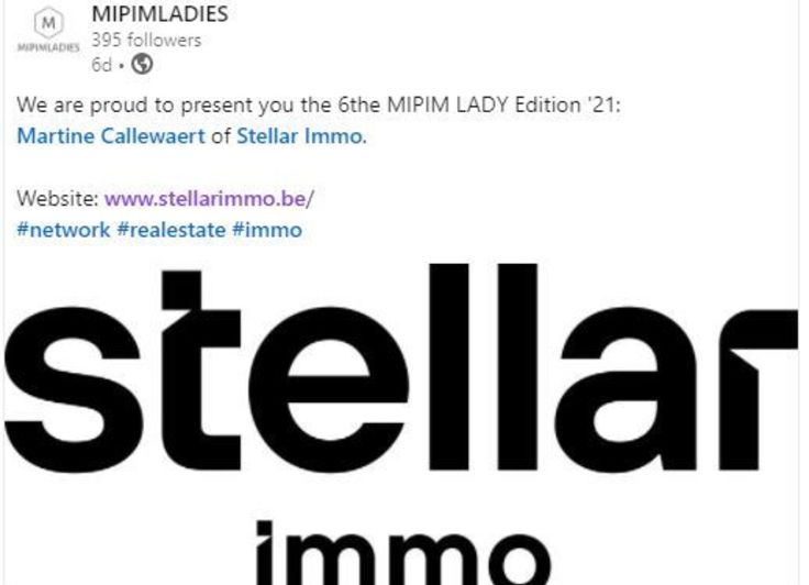 MIPIM Cannes 07/09/2021 - 08/09/2021 - Stellar Immo maakt deel uit van de Mipimladies!