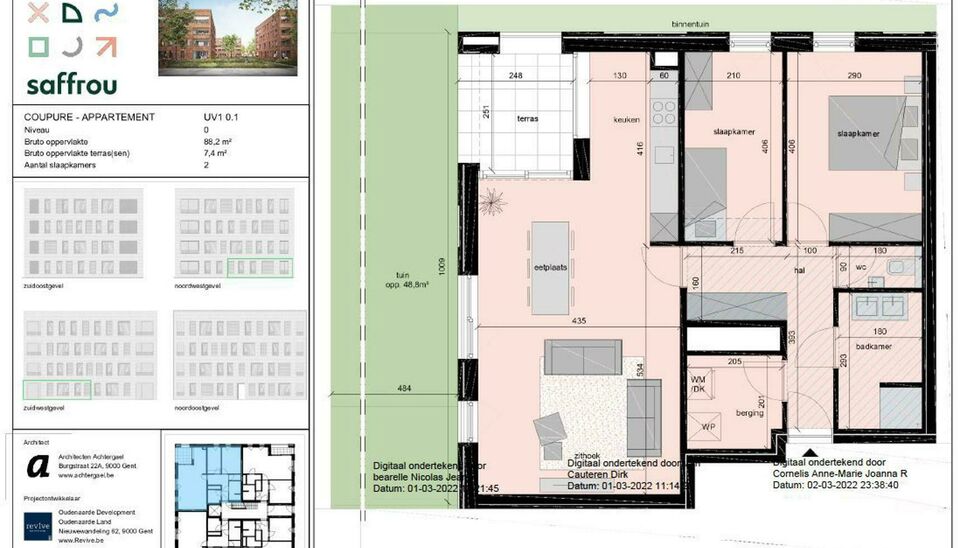 Dit leuk gelijkvloers splinternieuw 2 slaapkamer appartement in project Saffrou biedt alle comfort. De centrale ligging op wandelastand van het station en kortbij het centrum, maakt van deze locatie een interessante ligging. 

Het appartement is volled