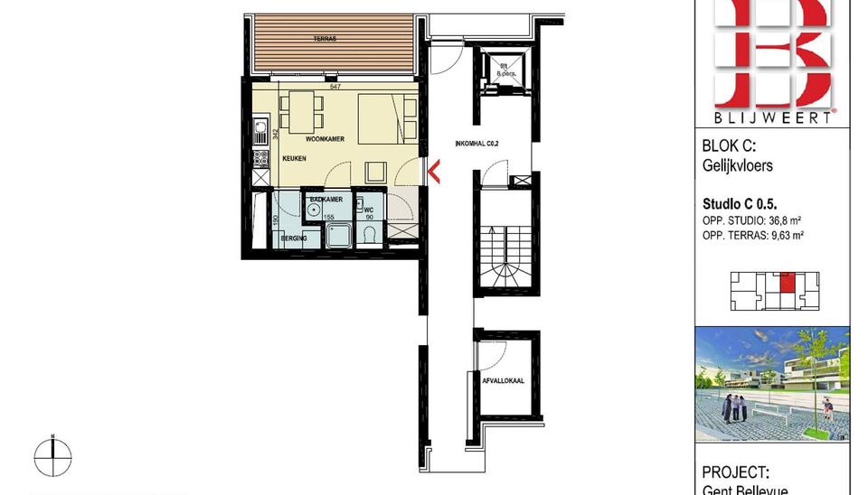 Studio te huur in Gent